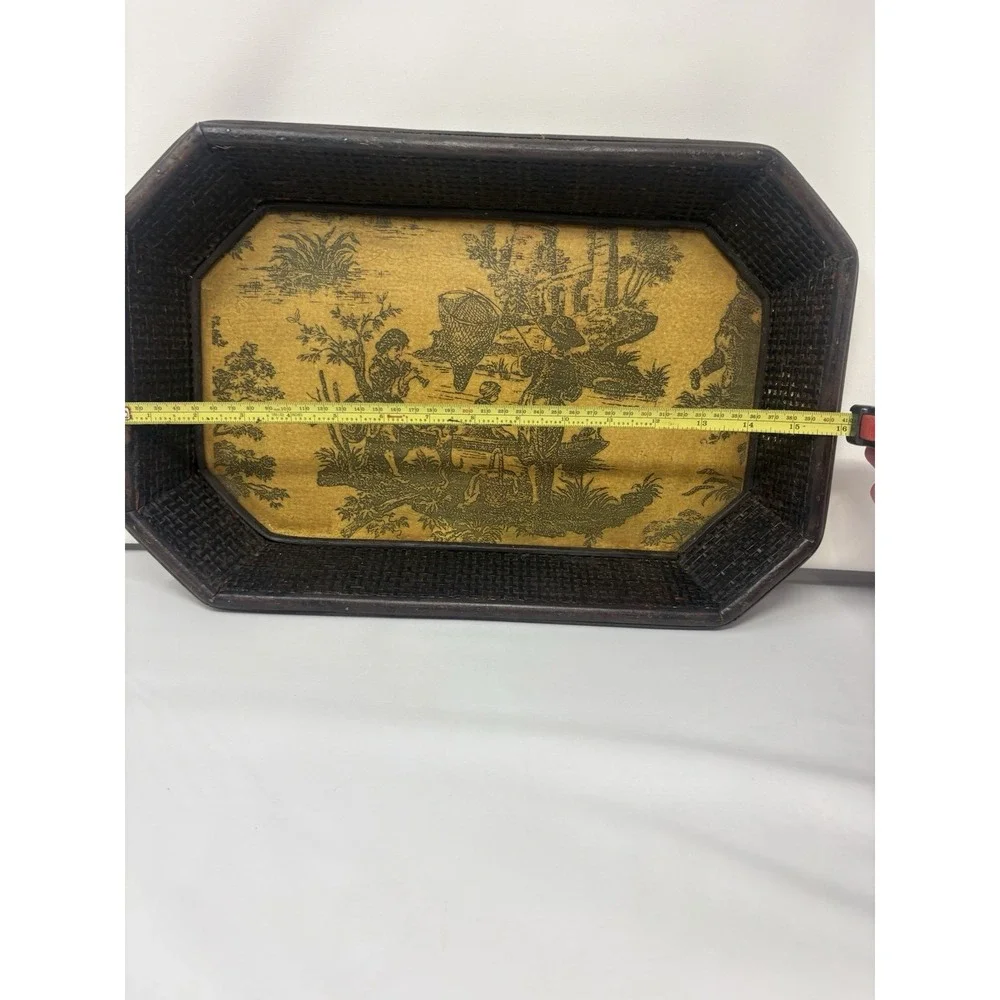 Woven Wicker Tray Decor MCM 16